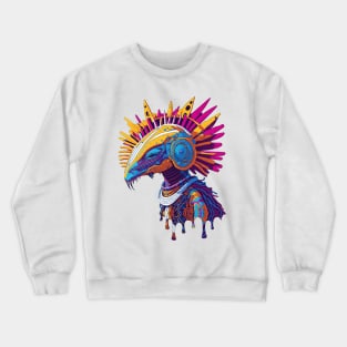 Alien Bird - Ancient Alien with Helmet with Spikes. Crewneck Sweatshirt